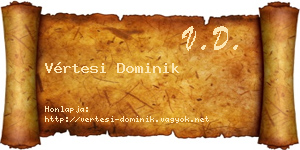 Vértesi Dominik névjegykártya