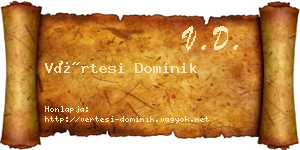 Vértesi Dominik névjegykártya